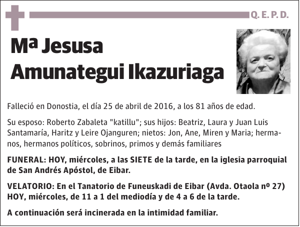 Mª Jesusa Amunategui Ikazuriaga