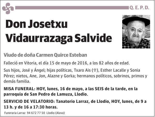 Josetxu Vidaurrazaga Salvide