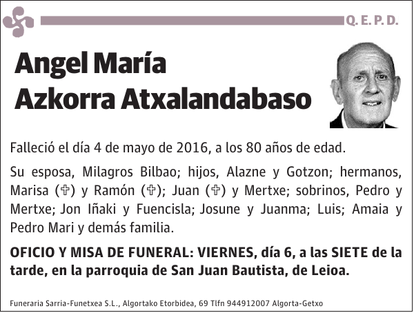 Angel María Azkorra Atxalandabaso