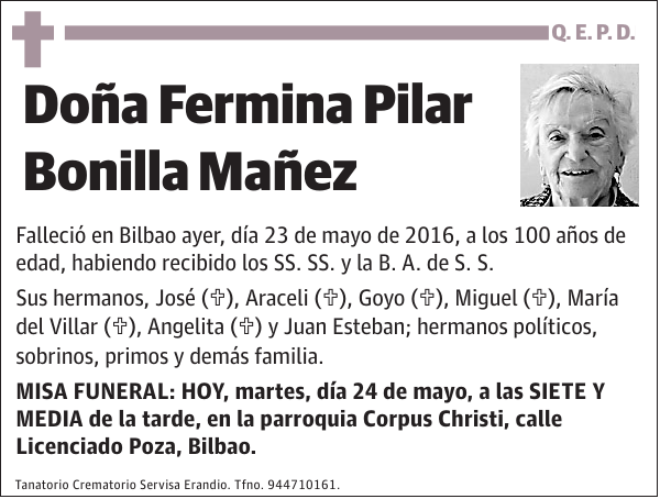Fermina Pilar Bonilla Mañez