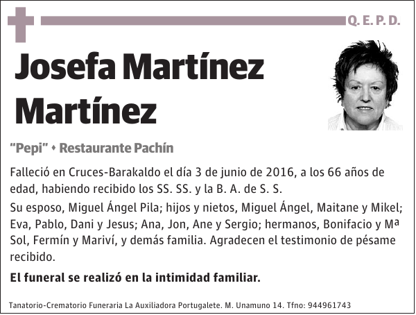 JOSEFA MARTINEZ MARTINEZ