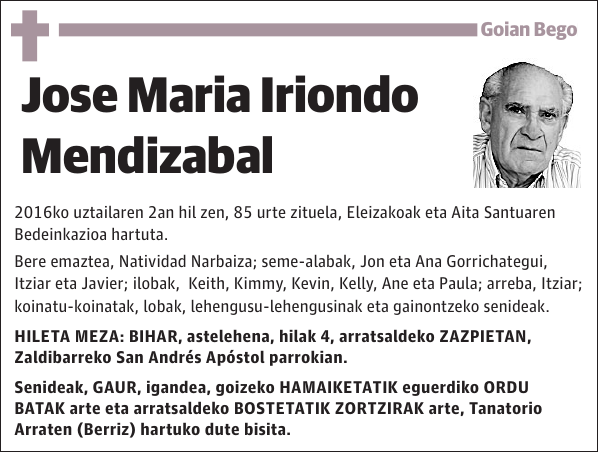 Jose Maria Iriondo Mendizabal