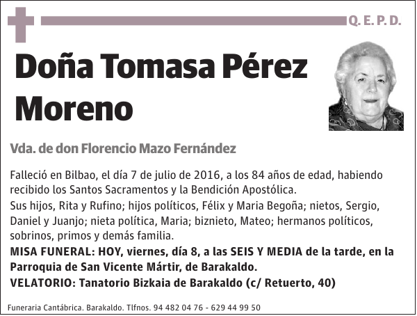 Tomasa Pérez Moreno