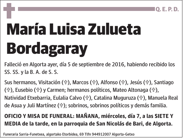 María Luisa Zulueta Bordagaray