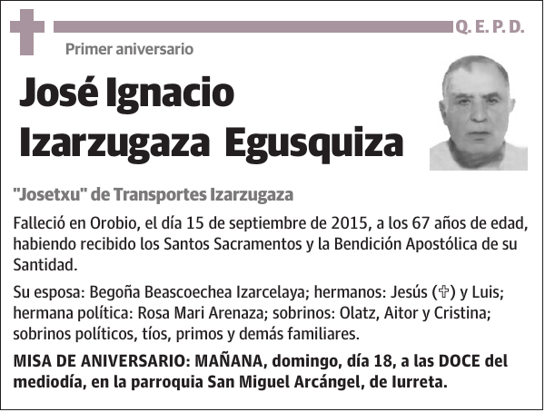José Ignacio Izarzugaza Egusquiza