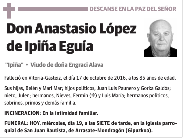 Anastasio López de Ipiña Eguía