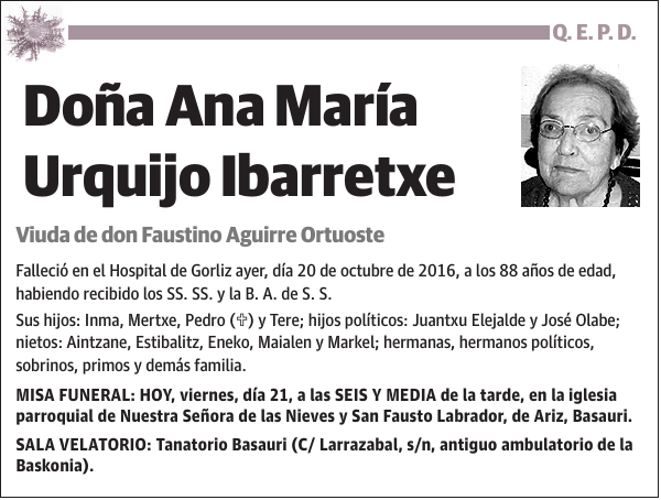 Ana María Urquijo Ibarretxe