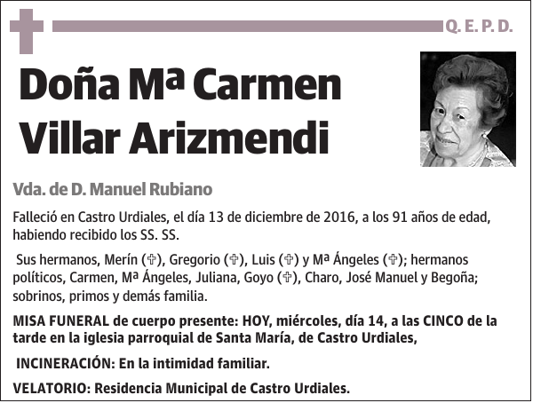 Mª Carmen Villar Arizmendi