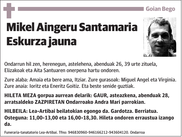 Mikel Aingeru Santamaria Eskurza