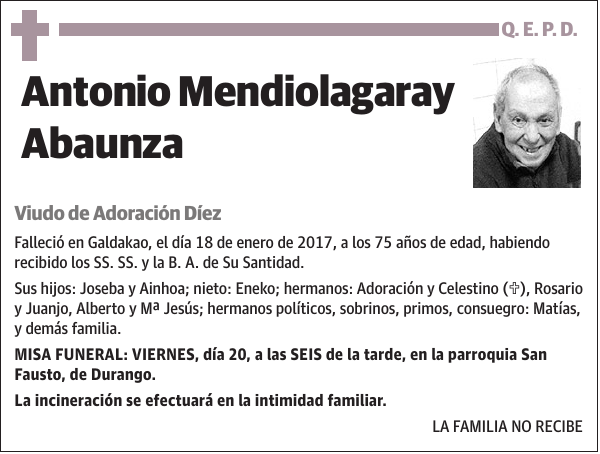 Antonio Mendiolagaray Abaunza