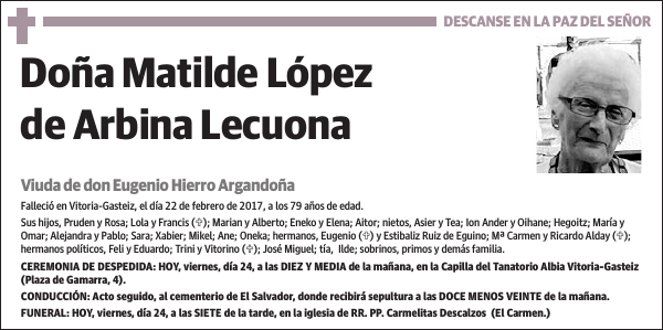 Matilde López de Arbina Lecuona