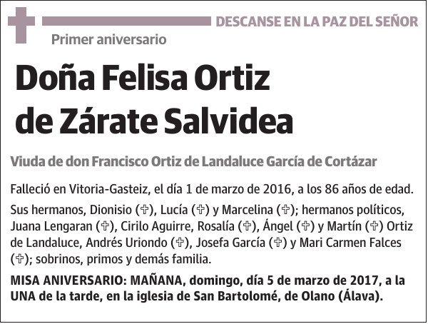 Felisa Ortiz de Zárate Salvidea