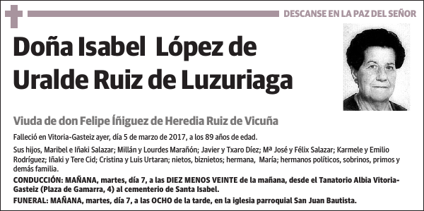 Isabel López de Uralde Ruiz de Luzuriaga