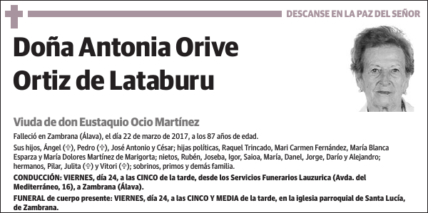 Antonia Orive Ortiz de Lataburu