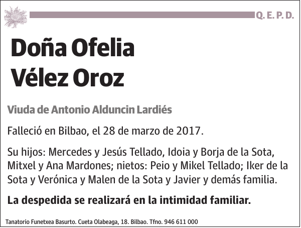 Ofelia Vélez Oroz