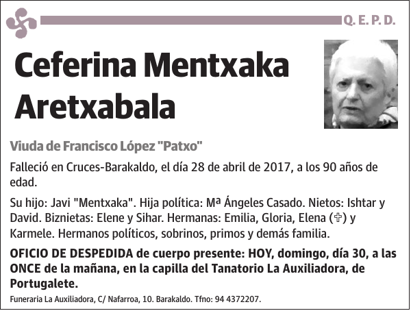 Ceferina Mentxaka Aretxabala