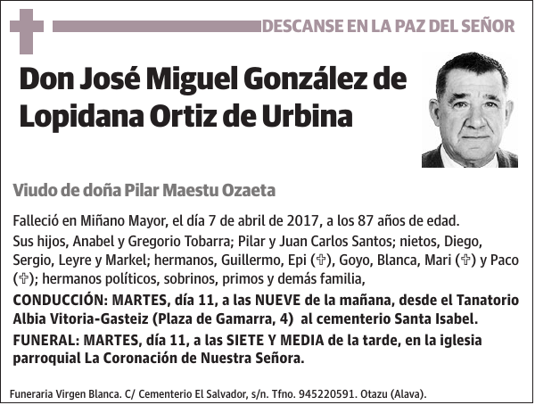 José Miguel González de Lopidana Ortiz de Urbina