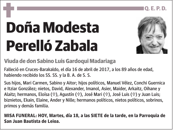 Modesta Perelló Zabala