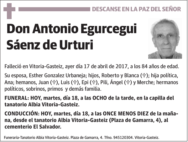 Antonio Egurcegui Sáenz de Urturi