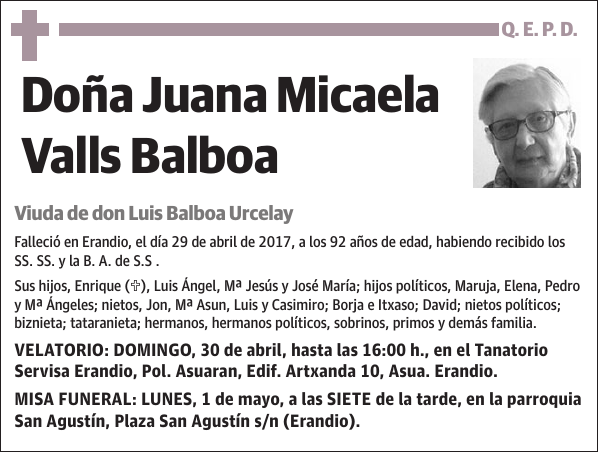 Juana Micaela Valls Balboa