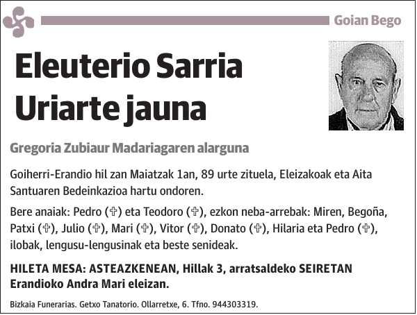 Eleuterio Sarria Uriarte