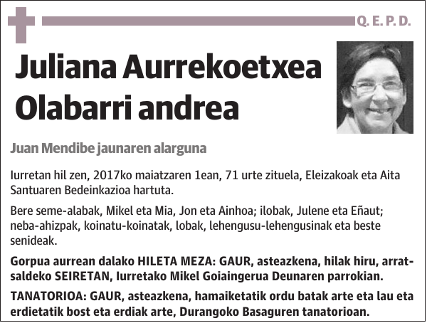 Juliana Aurrekoetxea Olabarri