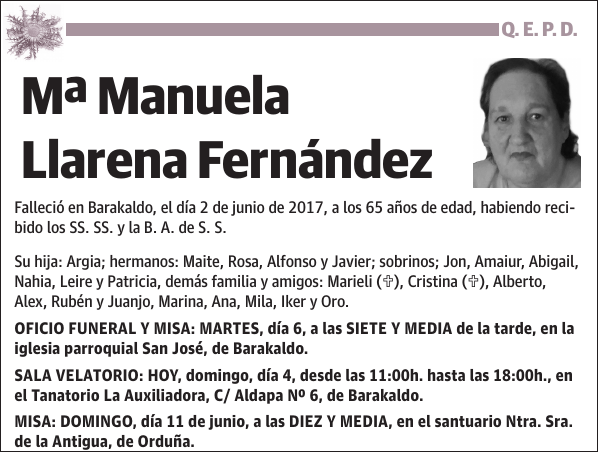 Mª Manuela Llarena Fernández