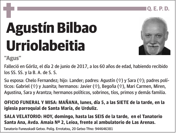 Agustín Bilbao Urriolabeitia