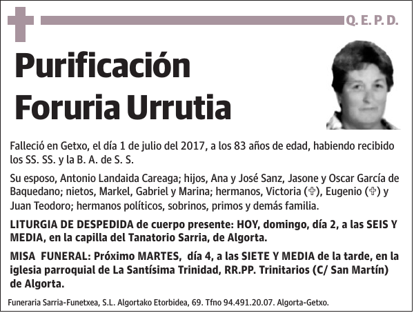 Purificación Foruria Urrutia