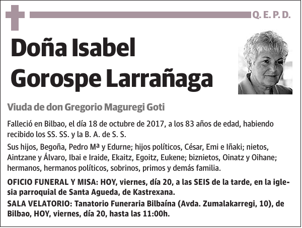 Isabel Gorospe Larrañaga