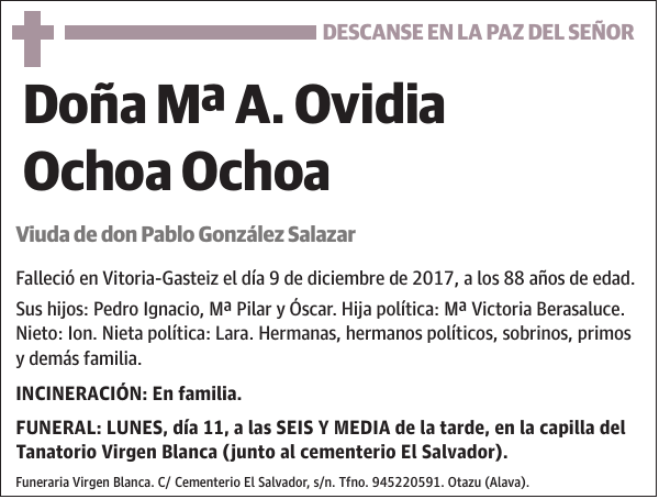 Mª A. Ovidia Ochoa Ochoa