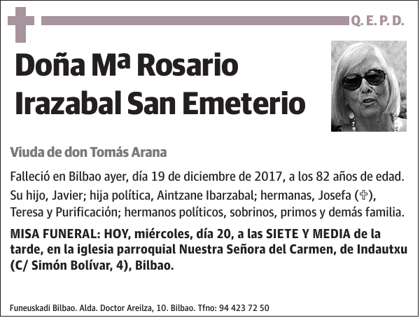 Mª Rosario Irazabal San Emeterio