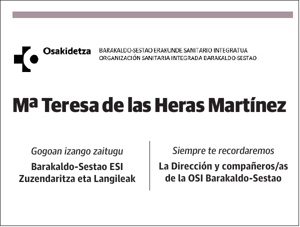 Mª Teresa de las Heras Martínez
