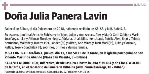 Julia Panera Lavin