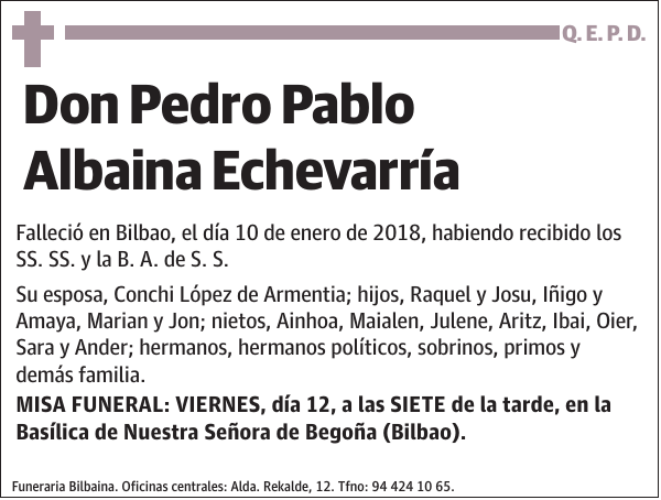 Pedro Pablo Albaina Echevarría