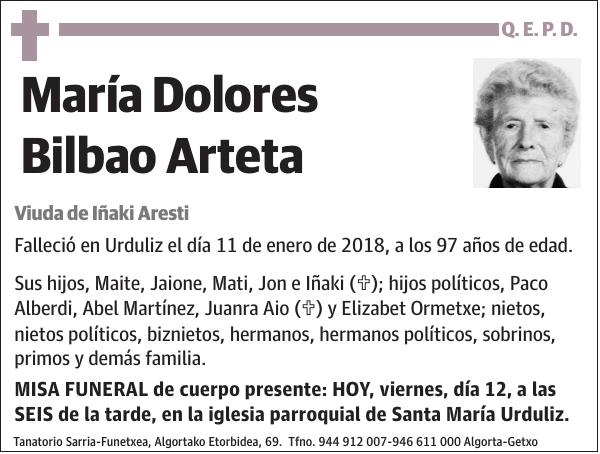 María Dolores Bilbao Arteta