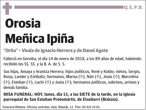 Orosia Meñica Ipiña