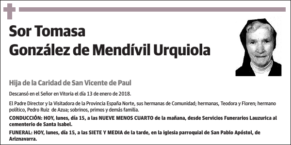 Tomasa González de Mendívil Urquiola
