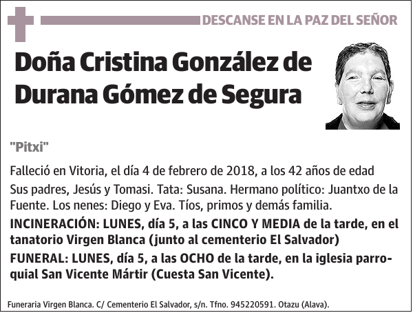Cristina González de Durana Gómez de Segura
