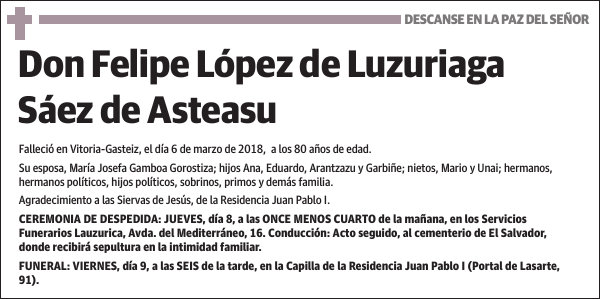 Felipe López de Luzuriaga Sáez de Asteasu