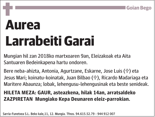 Aurea Larrabeiti Gara