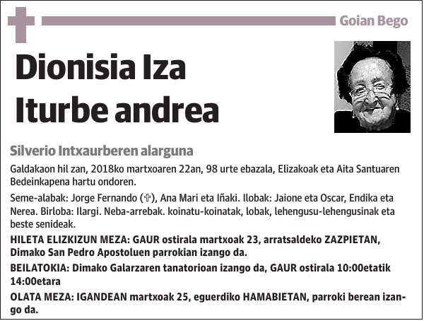 Dionisia Iza Iturbe