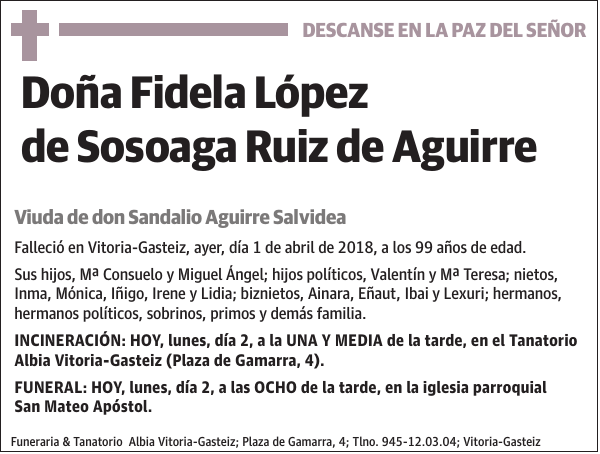 Fidela López de Sosoaga Ruiz de Aguirre