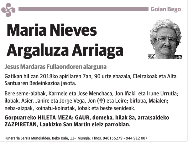 Maria Nieves Argaluza Arriaga