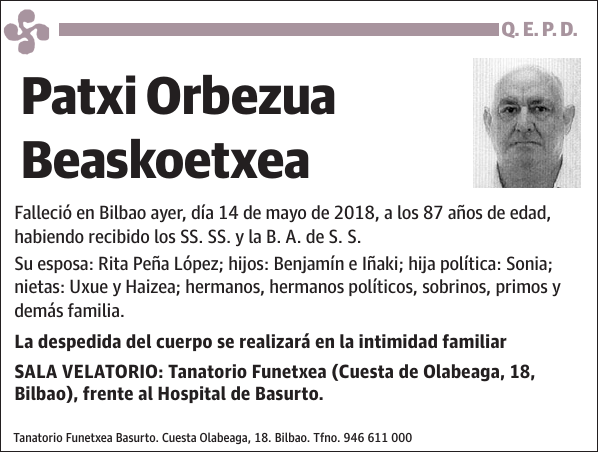 Patxi Orbezua Beaskoetxea