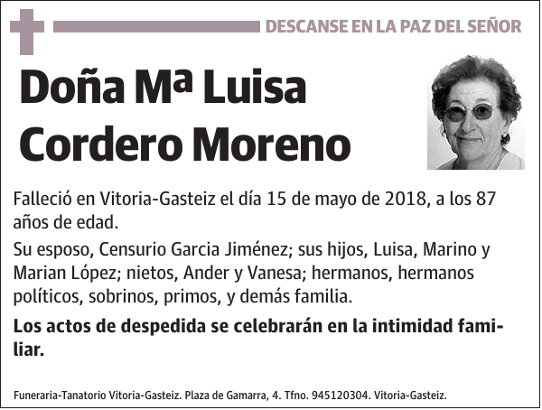 Mª Luisa Cordero Moreno