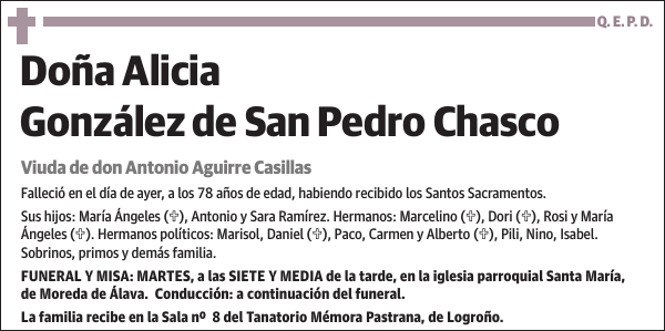 Alicia González de San Pedro Chasco