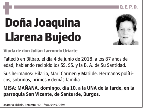 Joaquina Llarena Bujedo