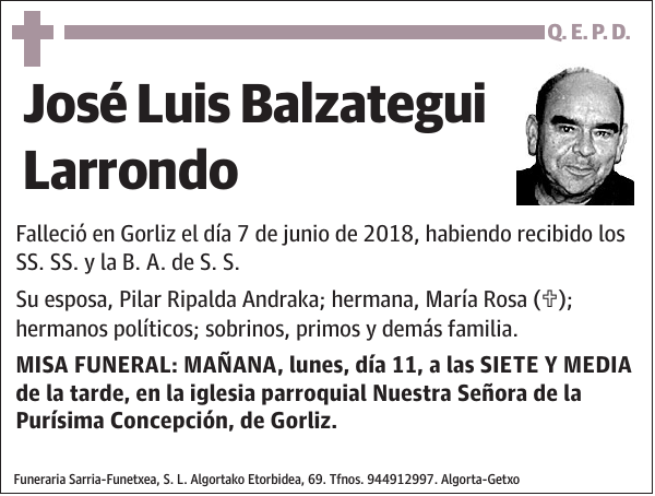 José Luis Balzategui Larrondo