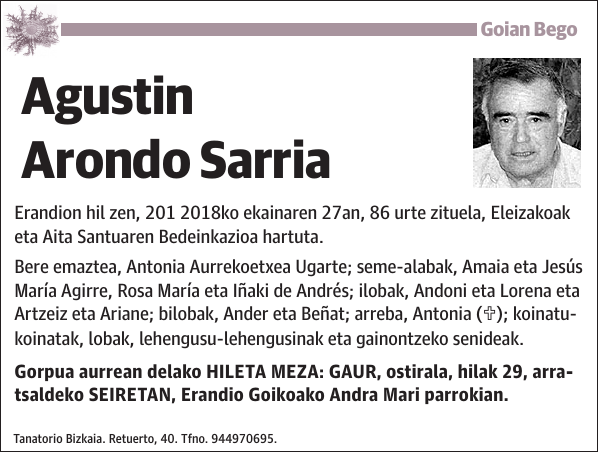 Agustin Arondo Sarria Erandion